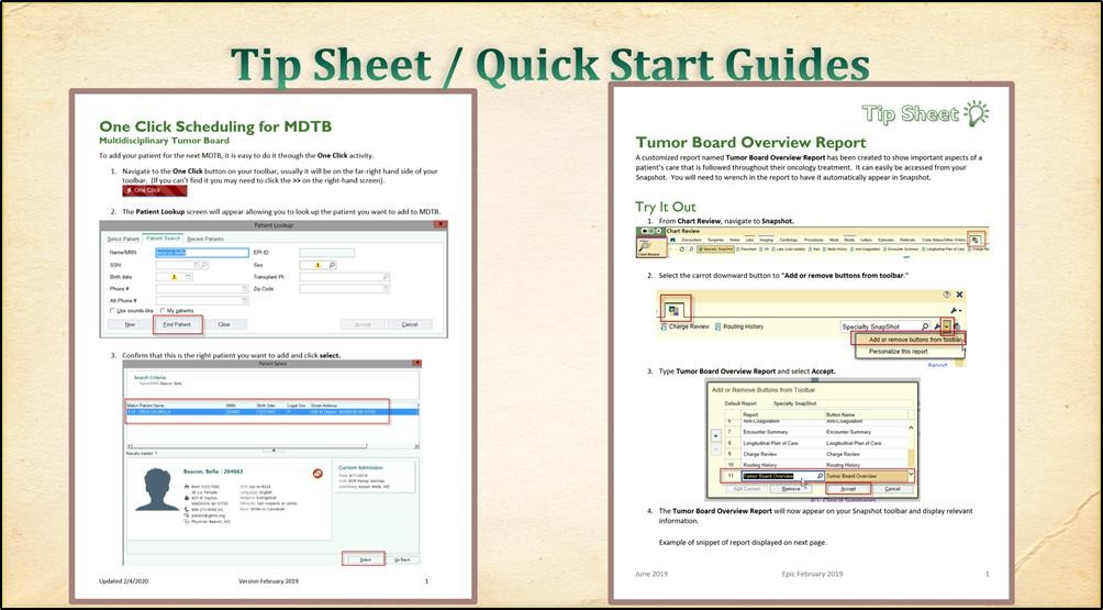 Figure 2 Tumor Board Tip Sheet